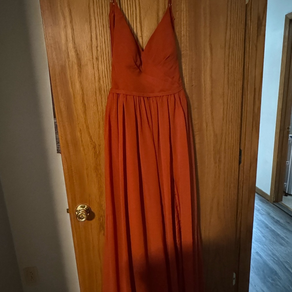 Azazie Vibrant Orange Maxi Dress